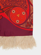 La DoubleJ Dark Red Printed Silk Swing Maxi Dress