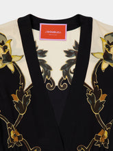La DoubleJ Black Buttercup Print Silk Maxi Dress