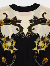 La DoubleJ Black Buttercup Print Silk Maxi Dress