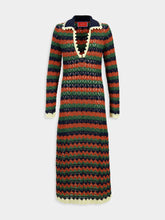 La DoubleJ Multicolour Perry Crochet Knit Midi Dress