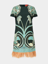 La DoubleJ Blooming Tulip Placée Dark Green Mini Swing Dress