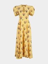 La DoubleJ Yellow Printed Silk Midi Dress