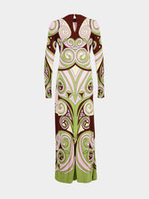 La DoubleJ Kells Swirl Burgundy Jersey Maxi Dress