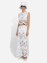 Dolce & Gabbana Cut-Out Detailing Cotton Midi Skirt