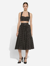 Dolce & Gabbana Polka-Dot Print Cotton Corset Top