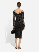 Dolce & Gabbana Black Polka-Dot Tulle Top with Wrap-Front Neckline