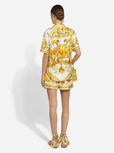 Dolce & Gabbana Majolica Print Short-Sleeved Silk Twill Shirt