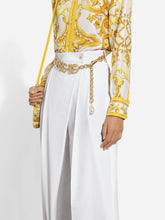 Dolce & Gabbana White Flared Cotton Poplin Pants