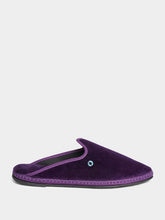 Piedaterre Dandy Cotton Velvet Purple Slippers