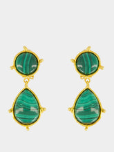 Sylvia Toledano Malachite Two-Stone Drop Earrings