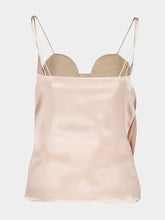 Balmain Beige Draped Satin Bustier Top