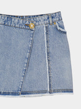 Balmain Blue Asymmetric Denim Skirt