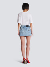 Balmain Blue Asymmetric Denim Skirt