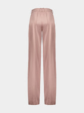 Balmain Old Pink Straight-Leg Tailored Satin Trousers