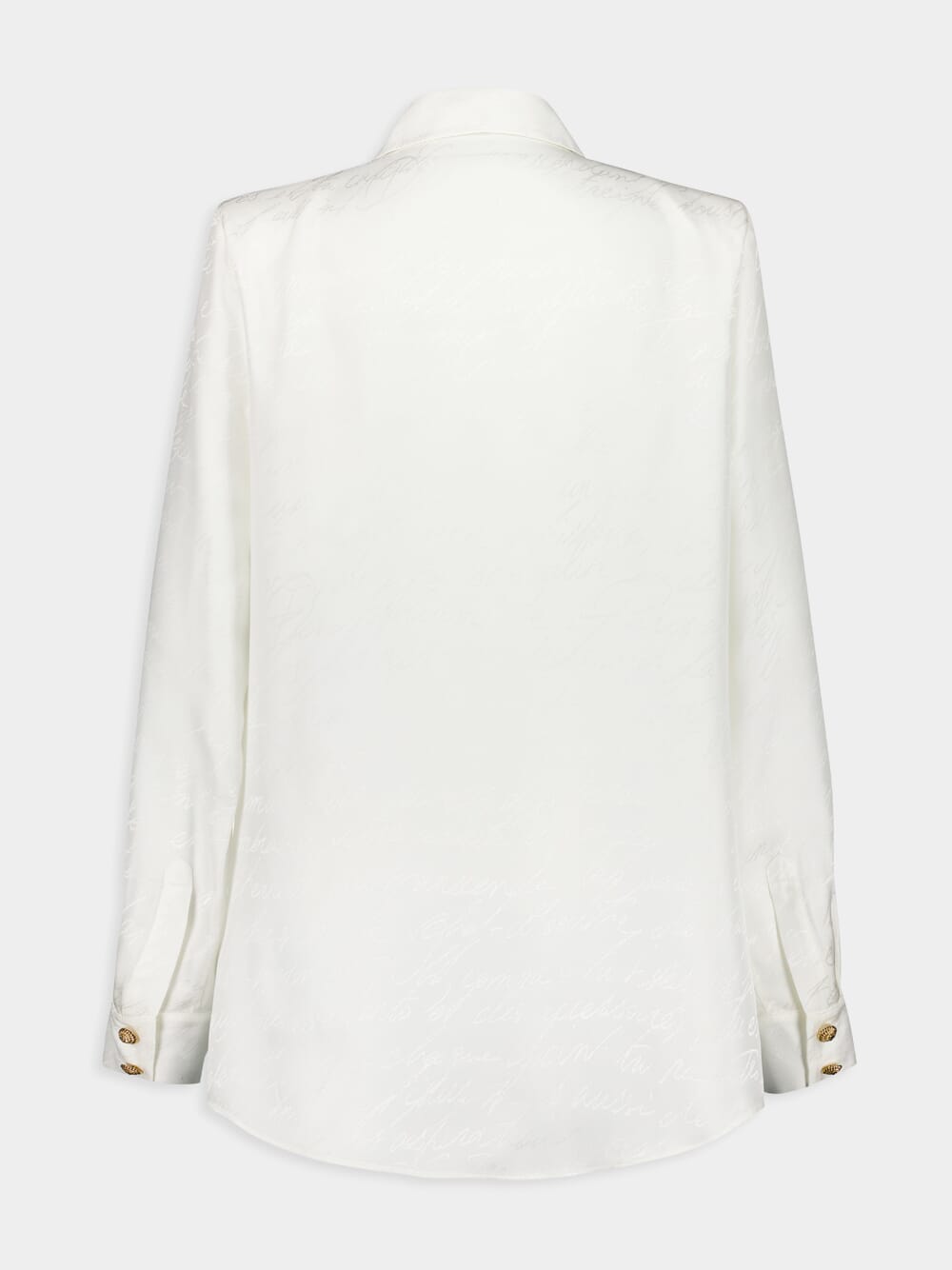 White Jacquard Long-Sleeve Shirt