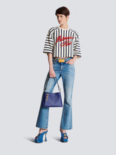 Balmain Striped Cropped Baseball Top