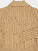 Balmain Beige Cropped Ribbed Knit Cardigan