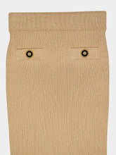 Balmain Beige Ribbed Knit Midi Skirt