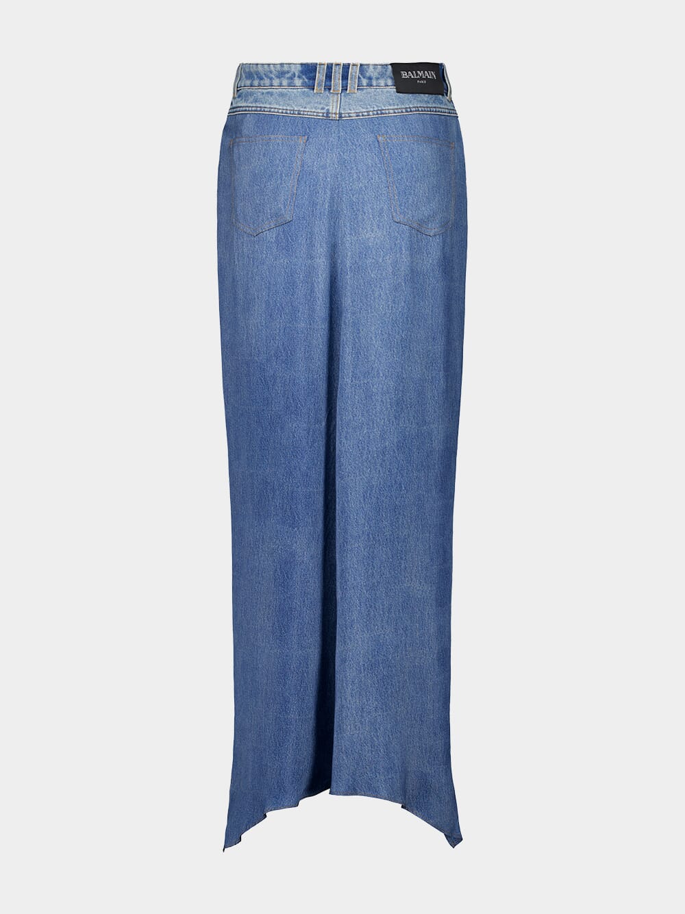 Blue Denim Jeans with Draped Skirt