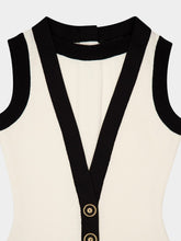 Balmain Beige Two-Tone Knit Dress with Faux Waistcoat