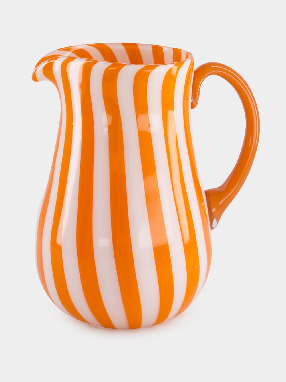 Orange Stripes Murano Glass Jar