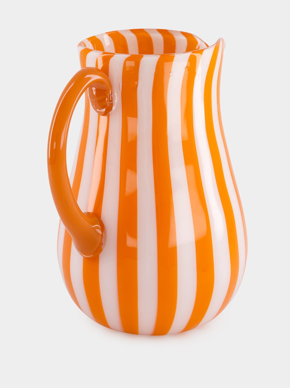 Orange Stripes Murano Glass Jar