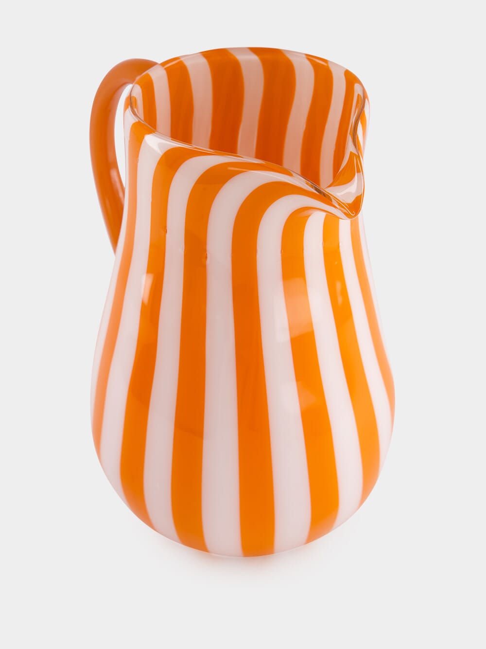 Orange Stripes Murano Glass Jar