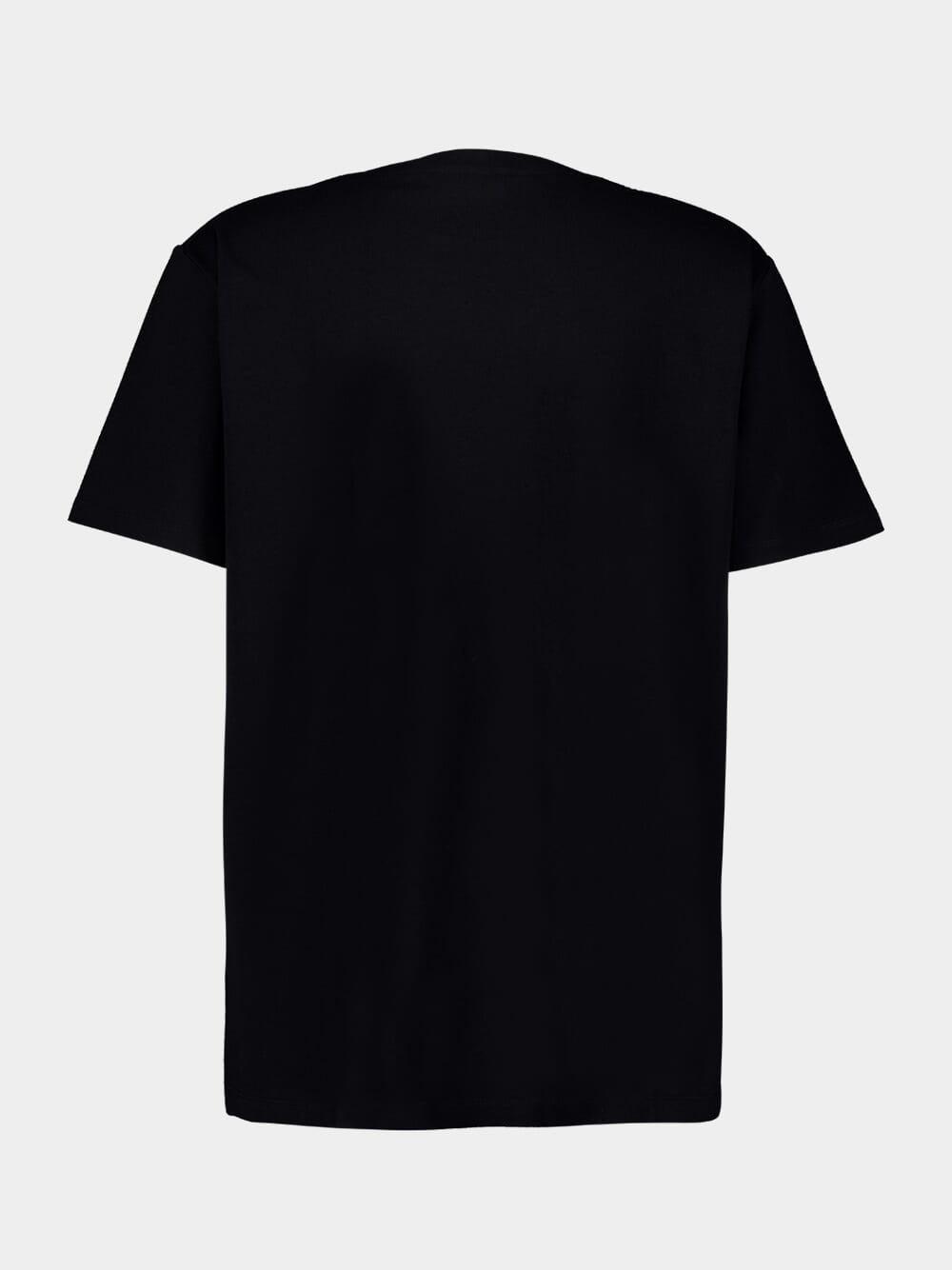 Black T-Shirt with Flocked Logo