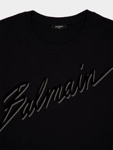 Balmain Black Flocked Logo T-Shirt