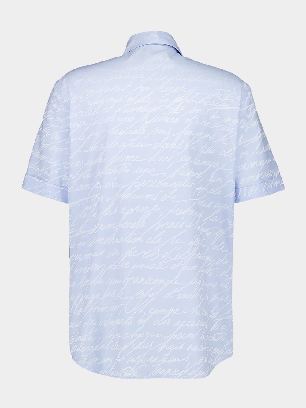 Blue Jacquard "Love Letter" Print Shirt