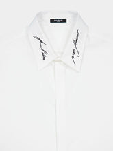 Balmain Embroidered Collar White Poplin Shirt