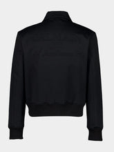 Balmain Black Cotton Bomber Jacket with Vintage Logo