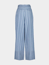 Paula Elisa Denim Stripes Wide-Leg Pants