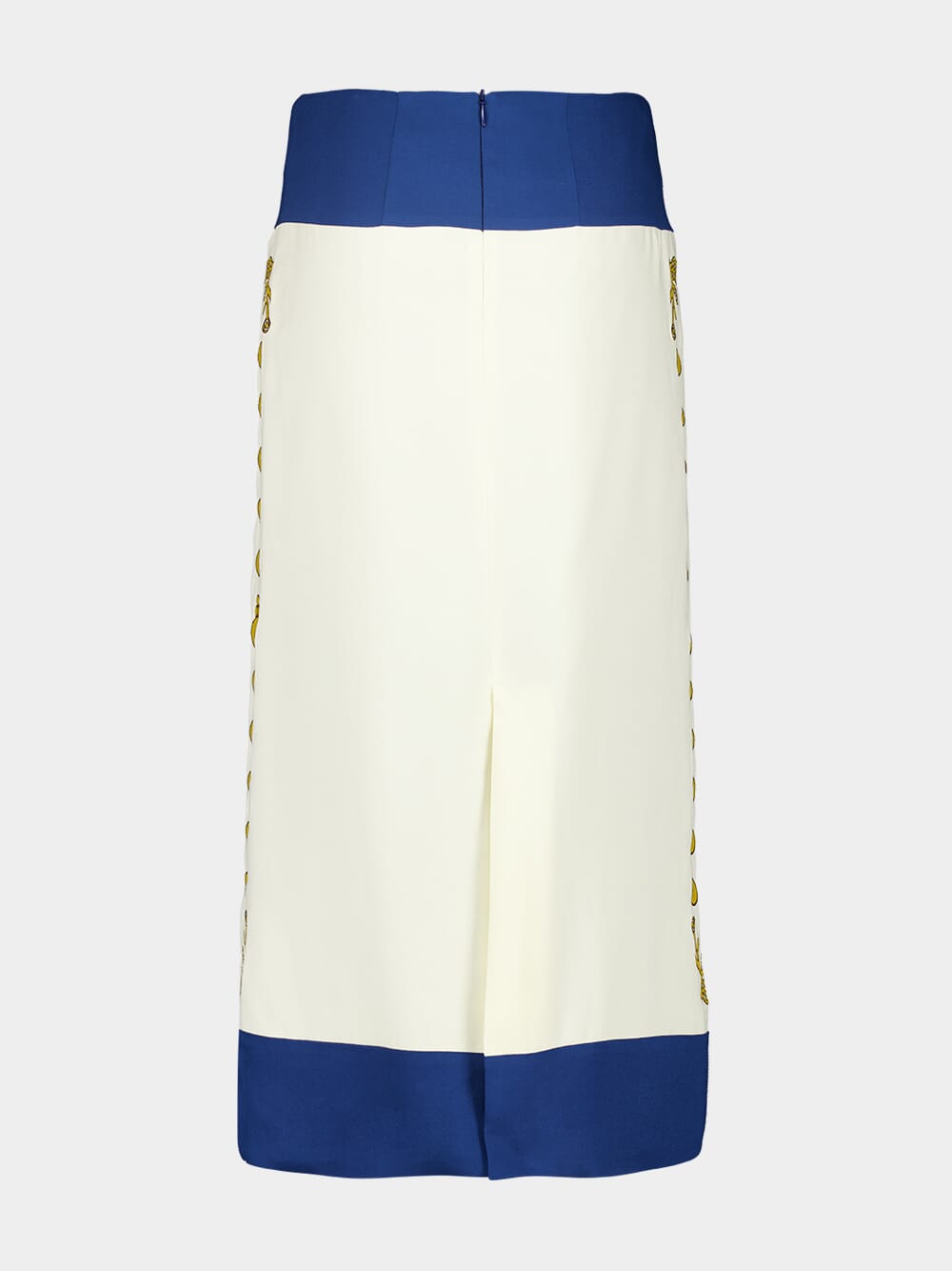 Elizabeth Vanilla Custard Embroidered Pencil Skirt