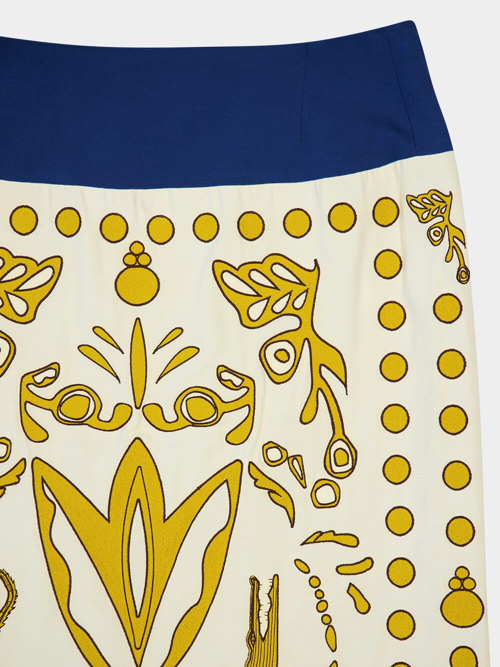 Elizabeth Vanilla Custard Embroidered Pencil Skirt