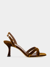 Jimmy Choo Bronze Elsy 70 Velvet Sandals