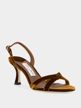 Jimmy Choo Bronze Elsy 70 Velvet Sandals