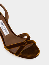 Jimmy Choo Bronze Elsy 70 Velvet Sandals