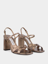 Jimmy Choo Elsy 85 Pewter Metallic Sandals