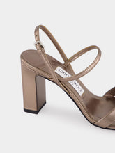 Jimmy Choo Elsy 85 Pewter Metallic Sandals