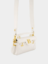 Balmain White B-Buzz Grained Calfskin Bag
