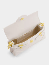 Balmain White B-Buzz Grained Calfskin Bag