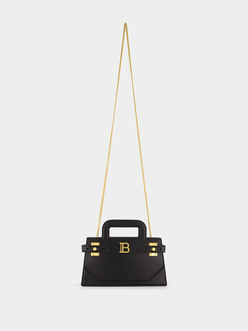 Black Small B-Buzz Top Handle Bag in Calfskin