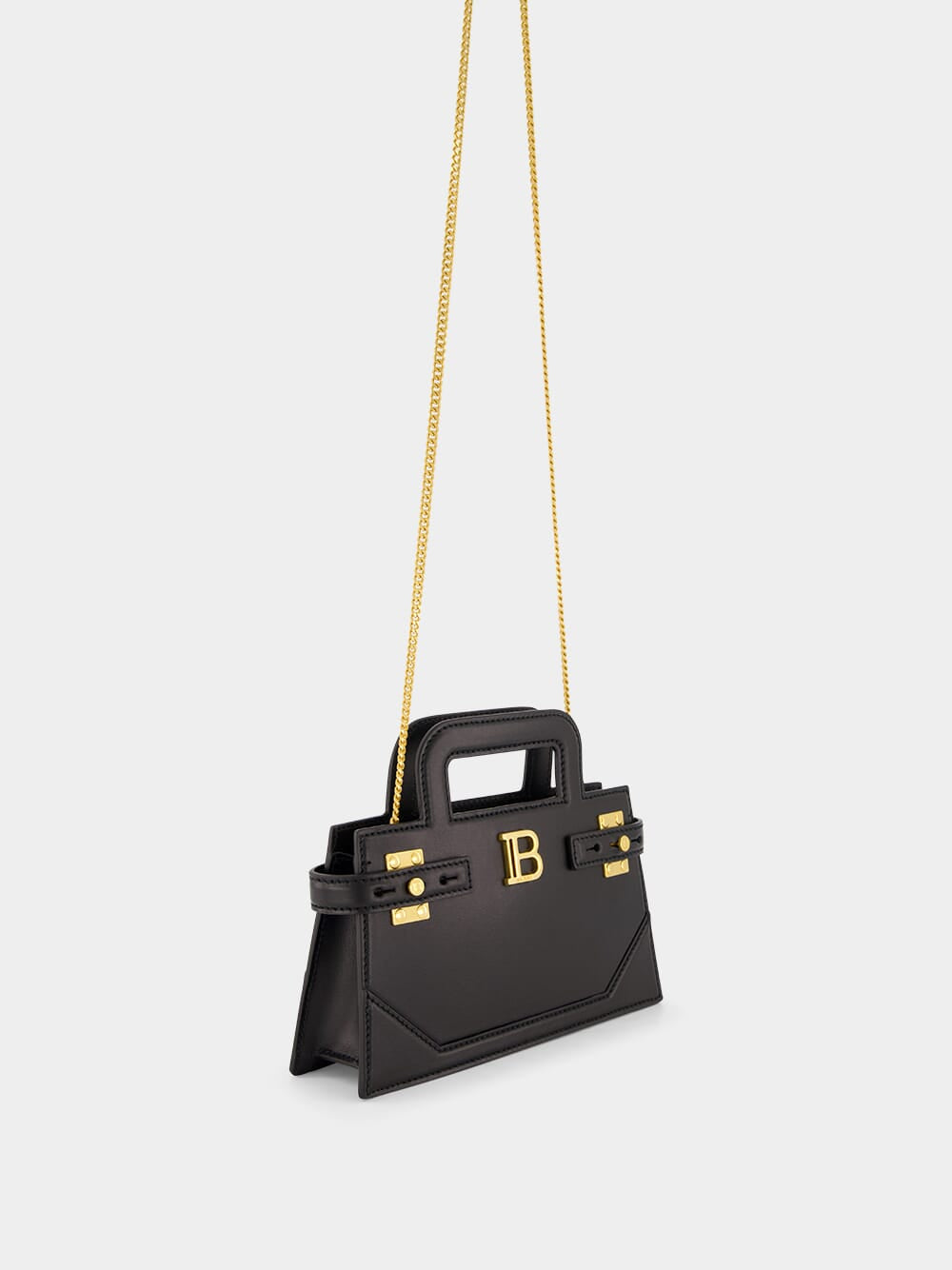 Black Small B-Buzz Top Handle Bag in Calfskin