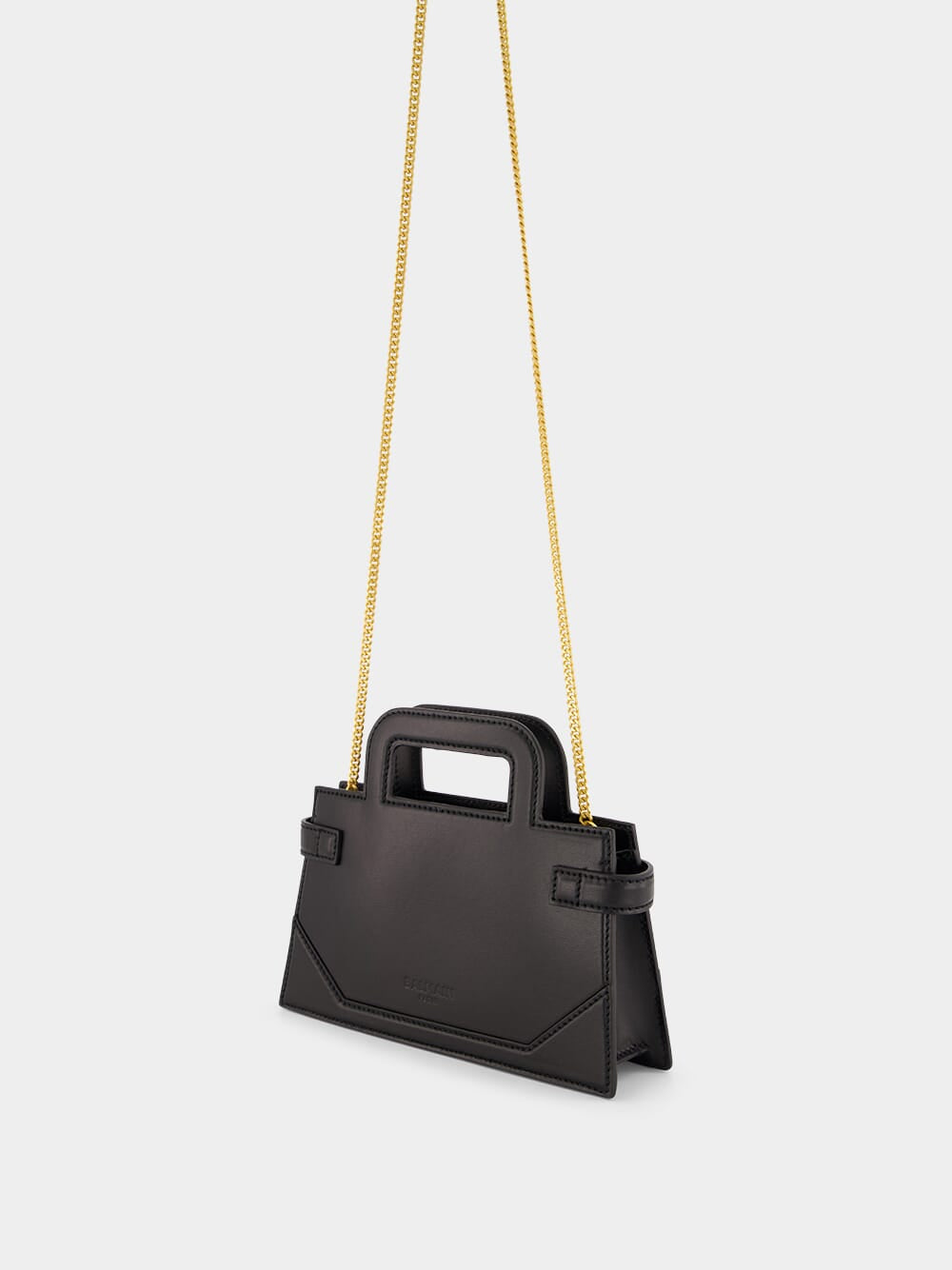 Black Small B-Buzz Top Handle Bag in Calfskin