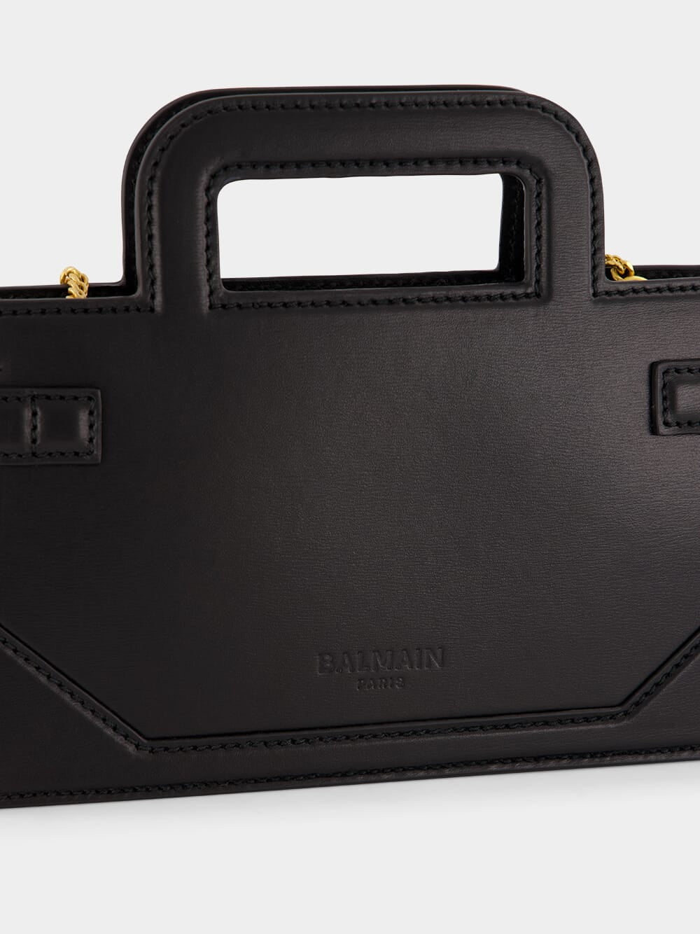 Black Small B-Buzz Top Handle Bag in Calfskin