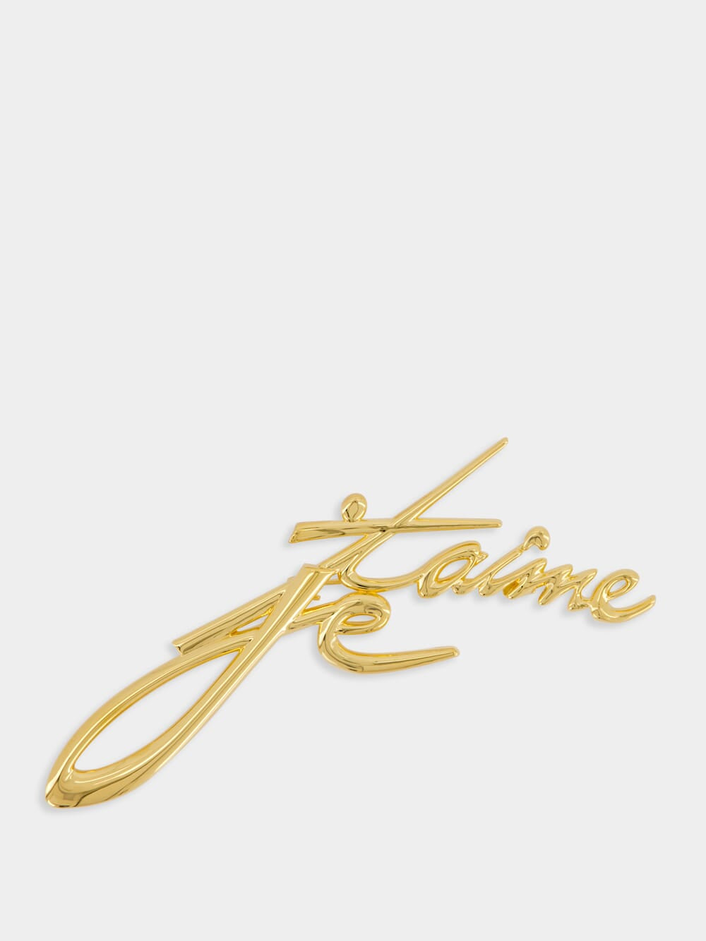 Gold "Je t'aime" Brass Brooch