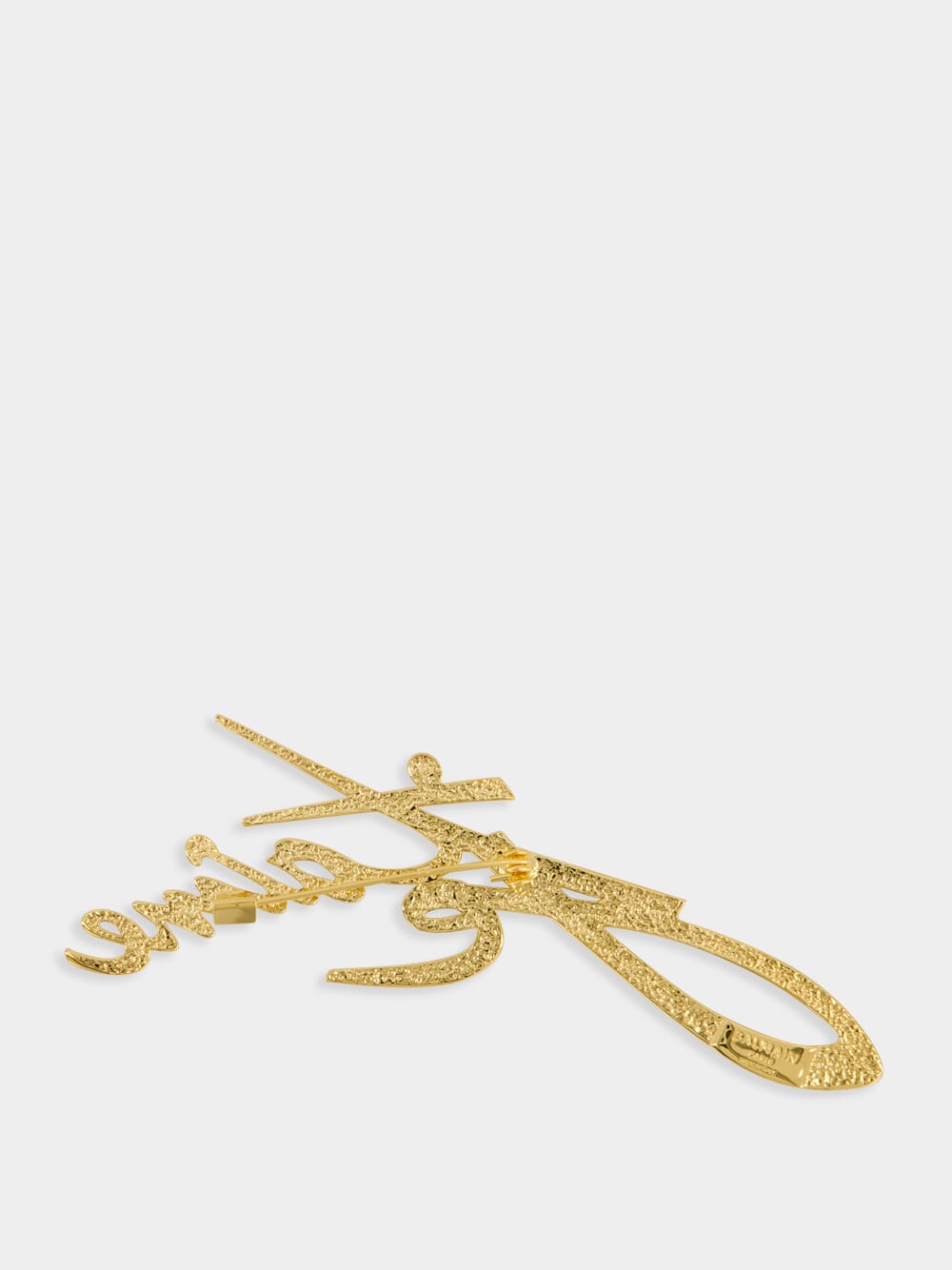 Gold "Je t'aime" Brass Brooch