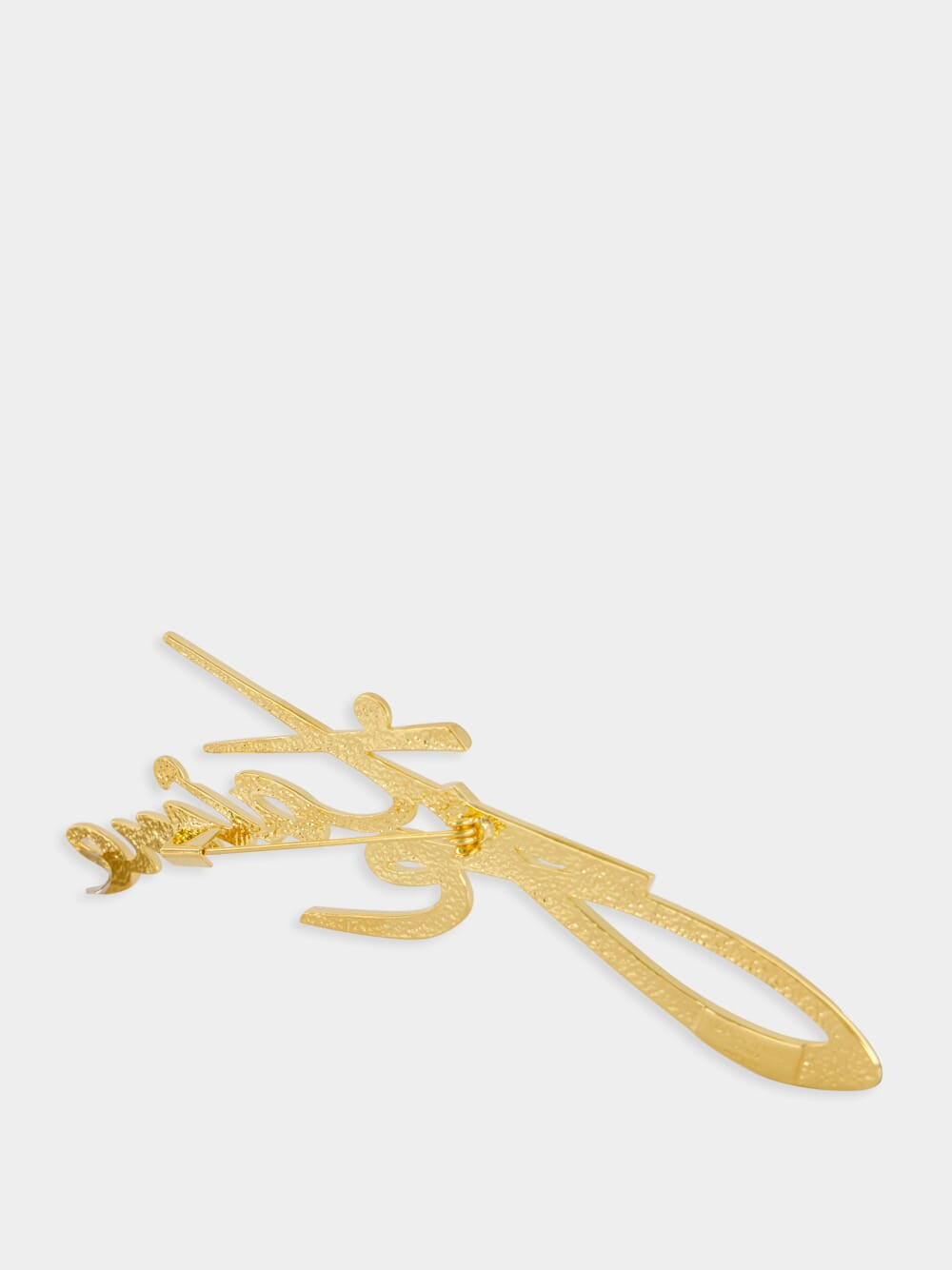 Gold "Je t'aime" Brass Brooch