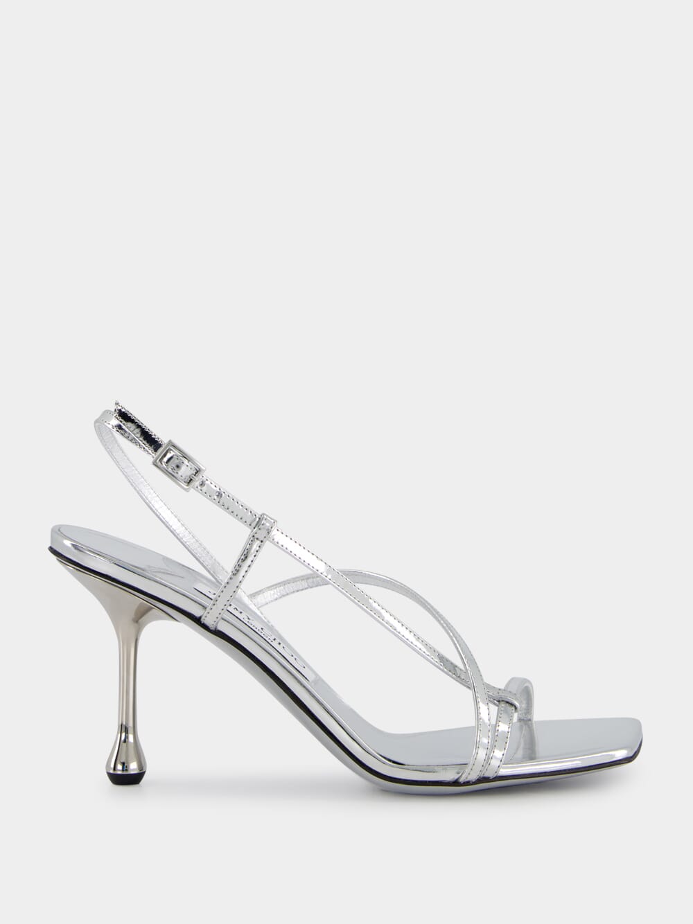 Etana Silver Metallic Leather Sandals